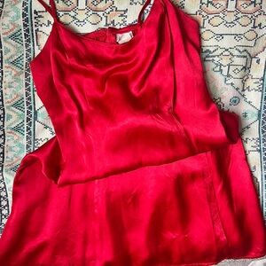 💫🌹👠Vintage Y2K Fredericks of Hollywood Sexy Red Silk Lingerie Dress